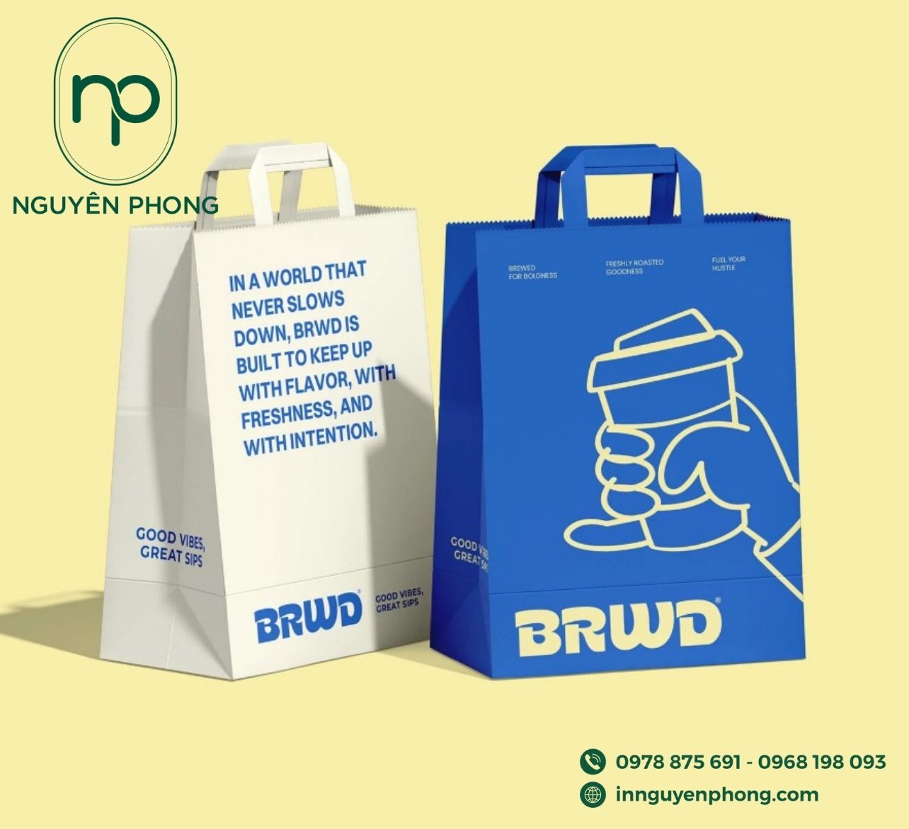 Mẫu túi giấy đựng cà phê theo yêu cầu 